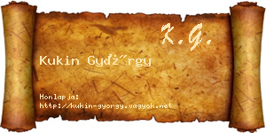 Kukin György névjegykártya